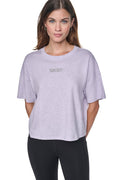 METALLIC EMBROIDERY LOGO BOXY TEE