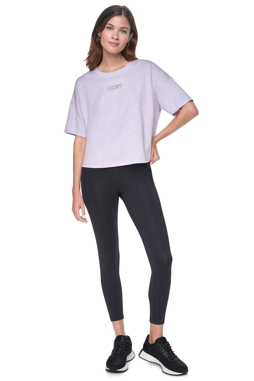METALLIC EMBROIDERY LOGO BOXY TEE