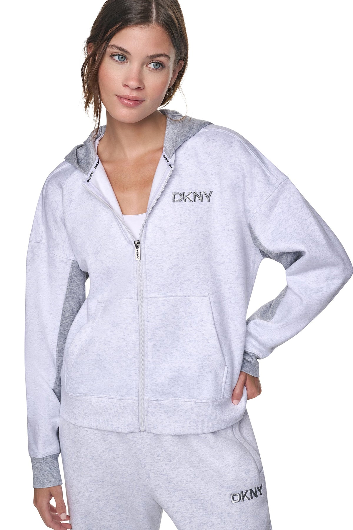 METALLIC EMBROIDERY LOGO OVERSIZED HOODIE
