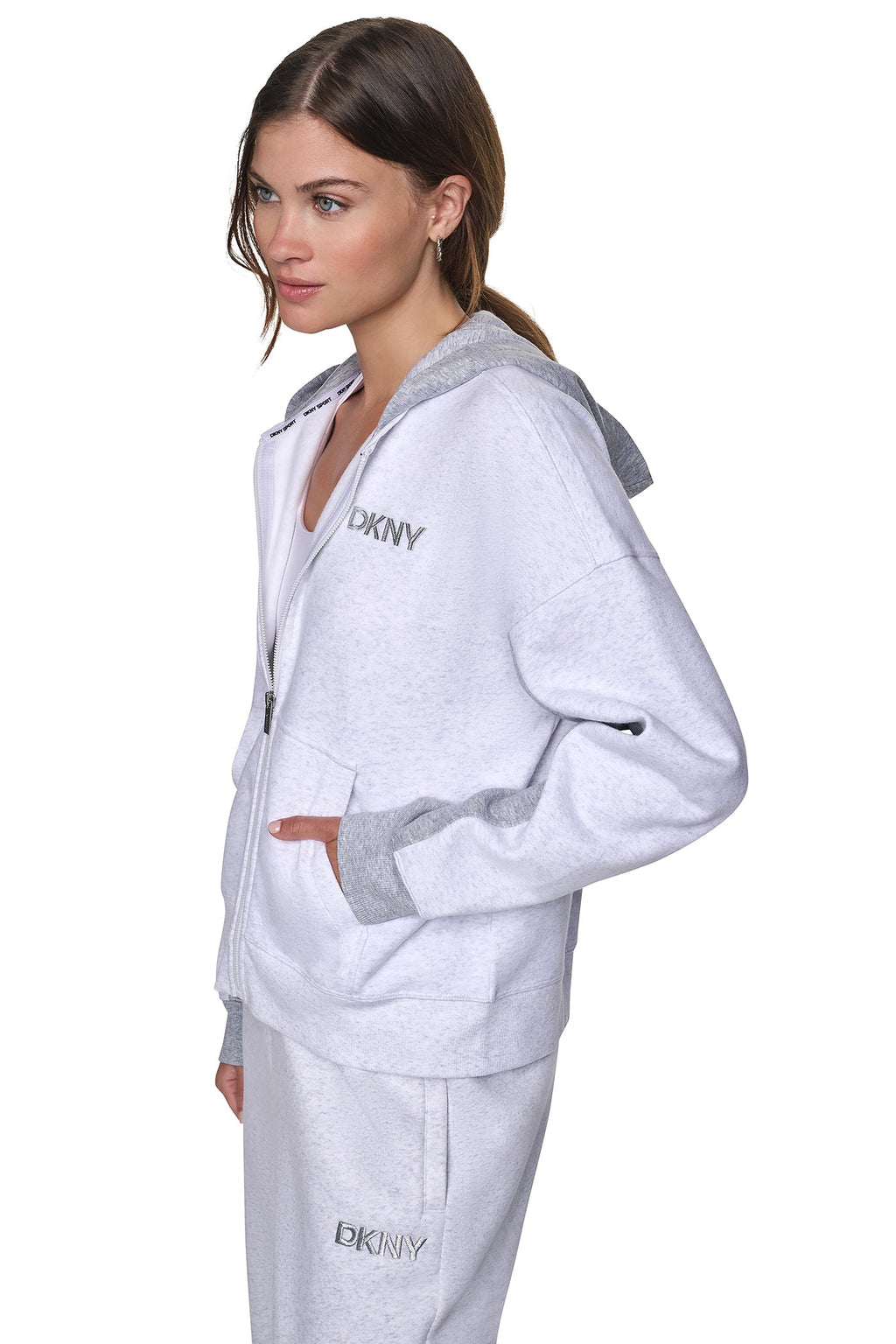 METALLIC EMBROIDERY LOGO OVERSIZED HOODIE