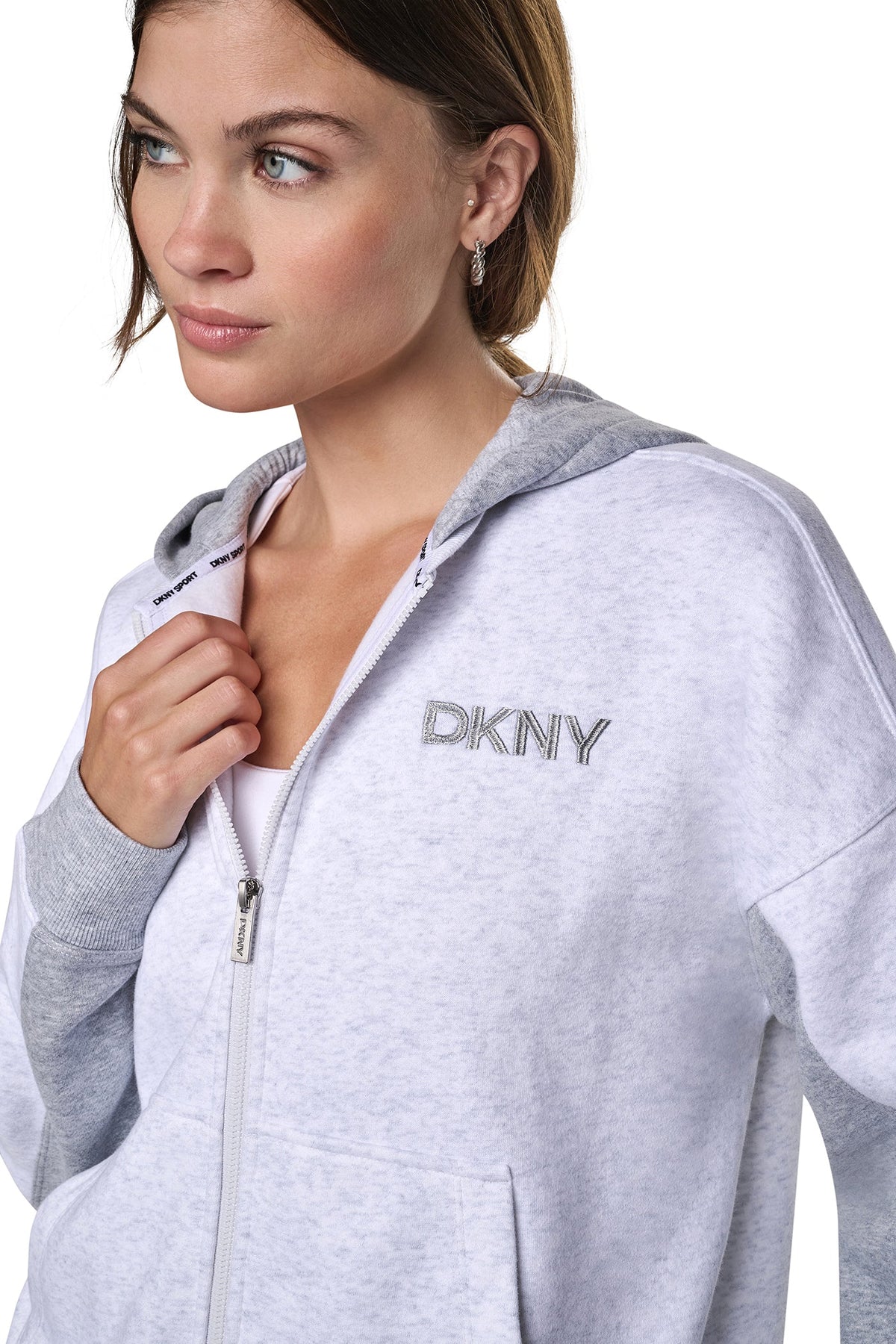 METALLIC EMBROIDERY LOGO OVERSIZED HOODIE