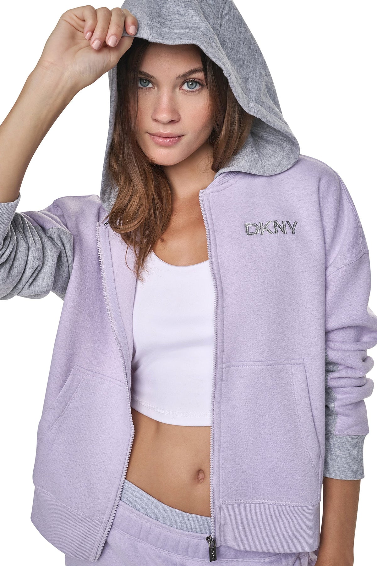 METALLIC EMBROIDERY LOGO OVERSIZED HOODIE