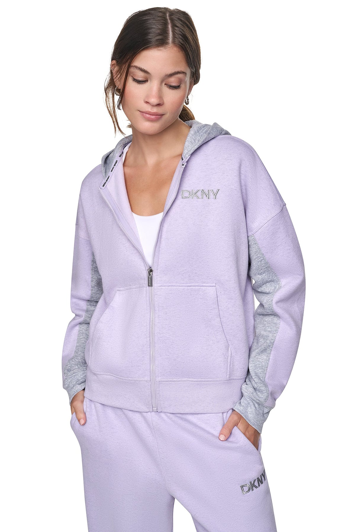 METALLIC EMBROIDERY LOGO OVERSIZED HOODIE