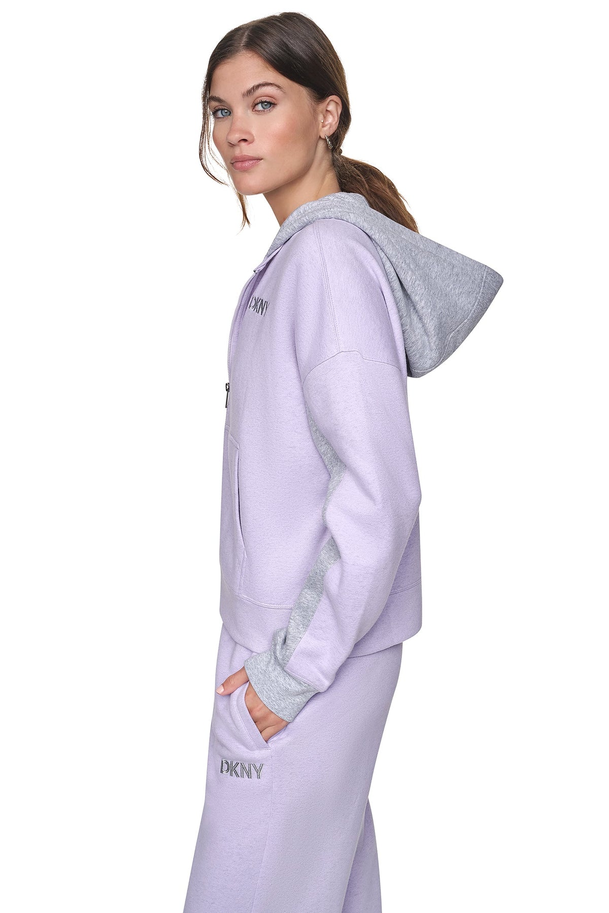 METALLIC EMBROIDERY LOGO OVERSIZED HOODIE