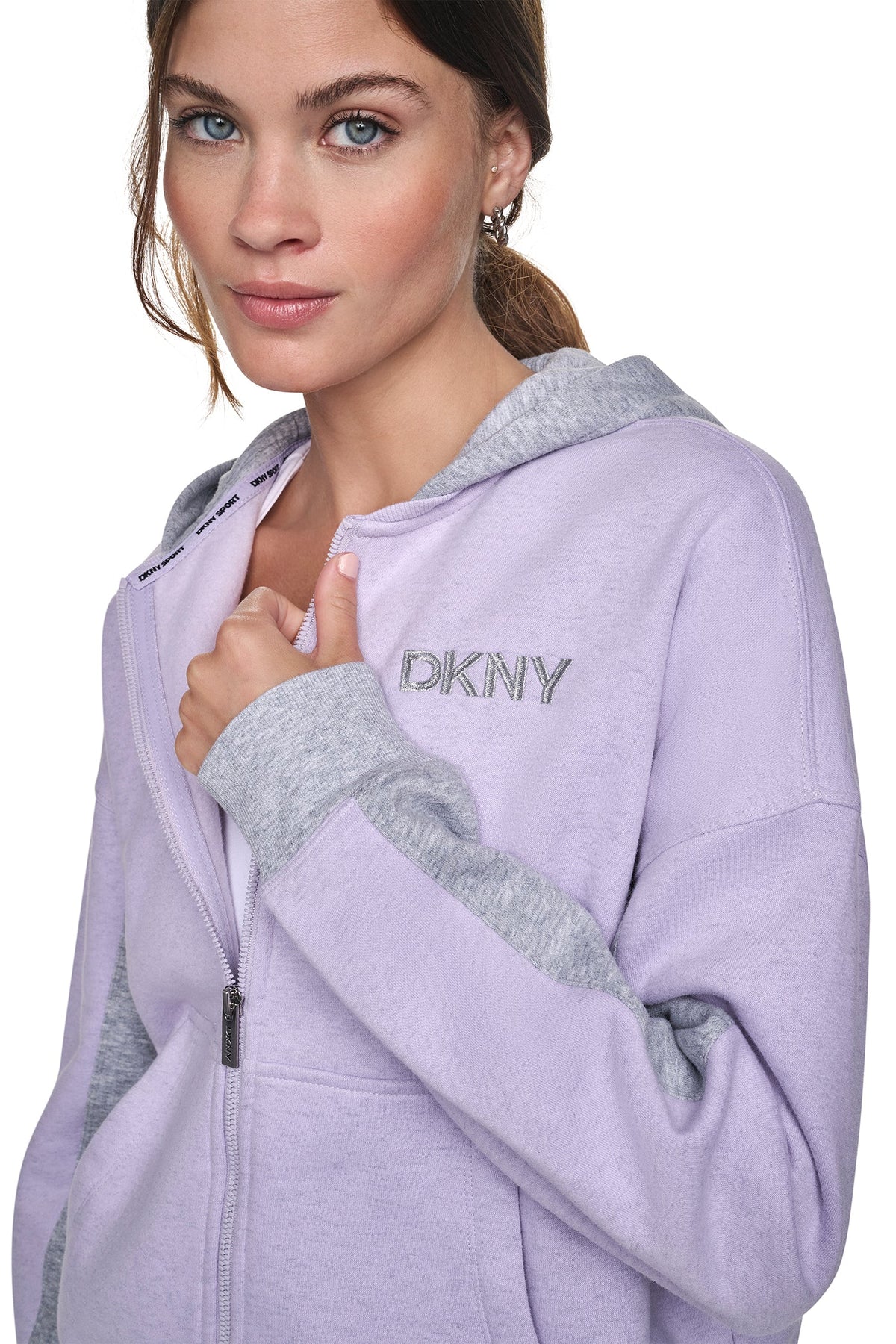 METALLIC EMBROIDERY LOGO OVERSIZED HOODIE