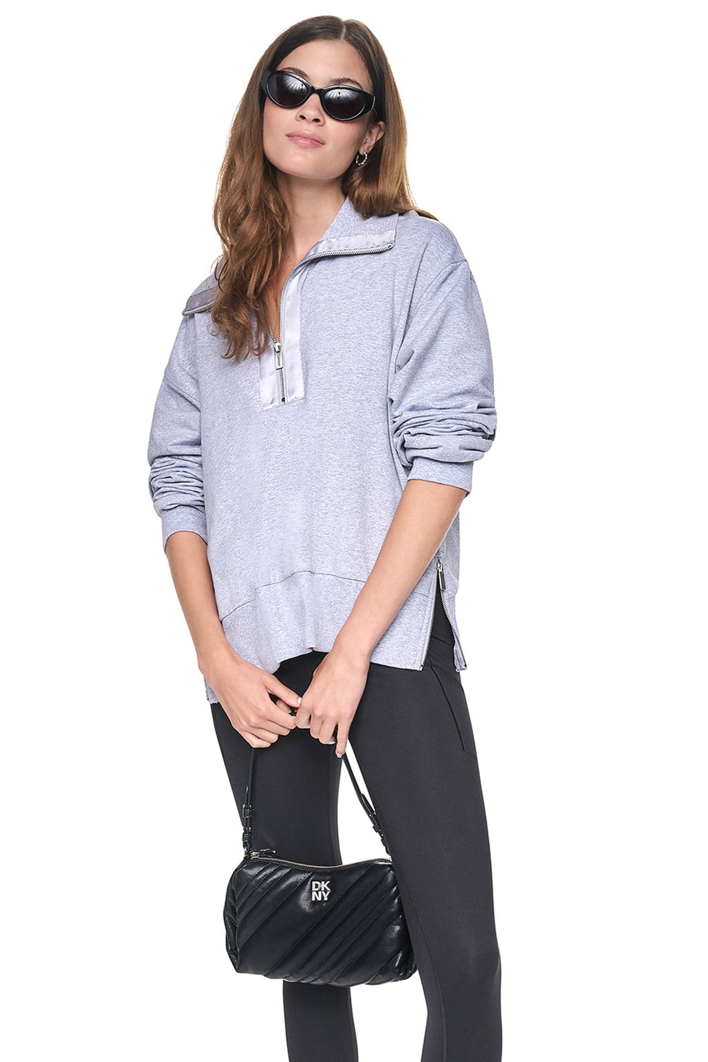 MOCK NECK FRONT-ZIP PULLOVER