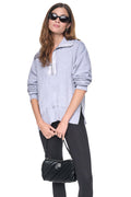MOCK NECK FRONT-ZIP PULLOVER