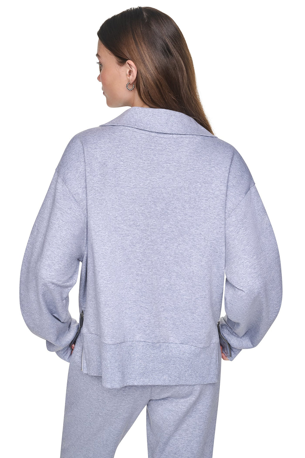 MOCK NECK FRONT-ZIP PULLOVER