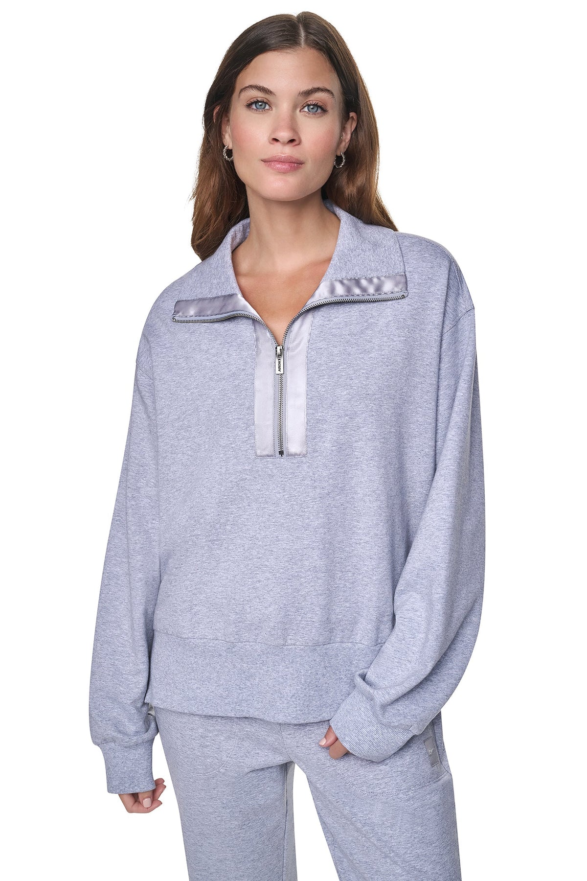 MOCK NECK FRONT-ZIP PULLOVER