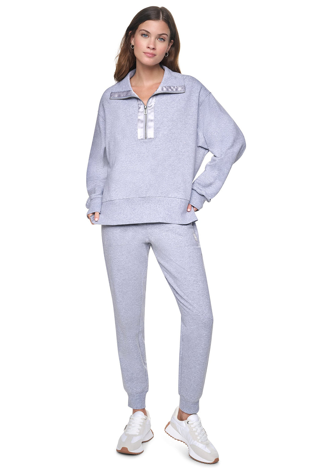 MOCK NECK FRONT-ZIP PULLOVER