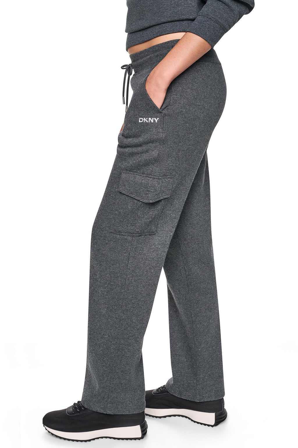 METALLIC BUBBLE LOGO MID-RISE CARGO PANT