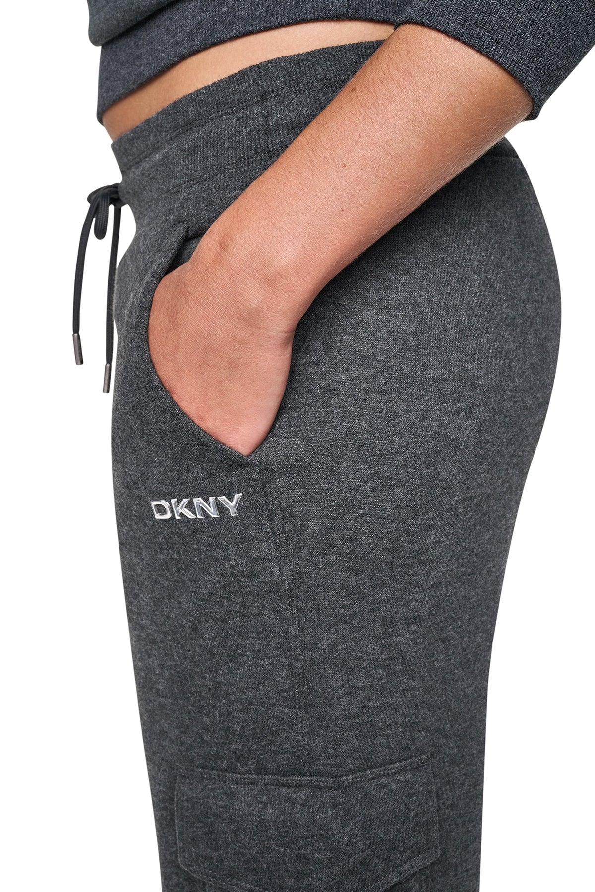 METALLIC BUBBLE LOGO MID-RISE CARGO PANT