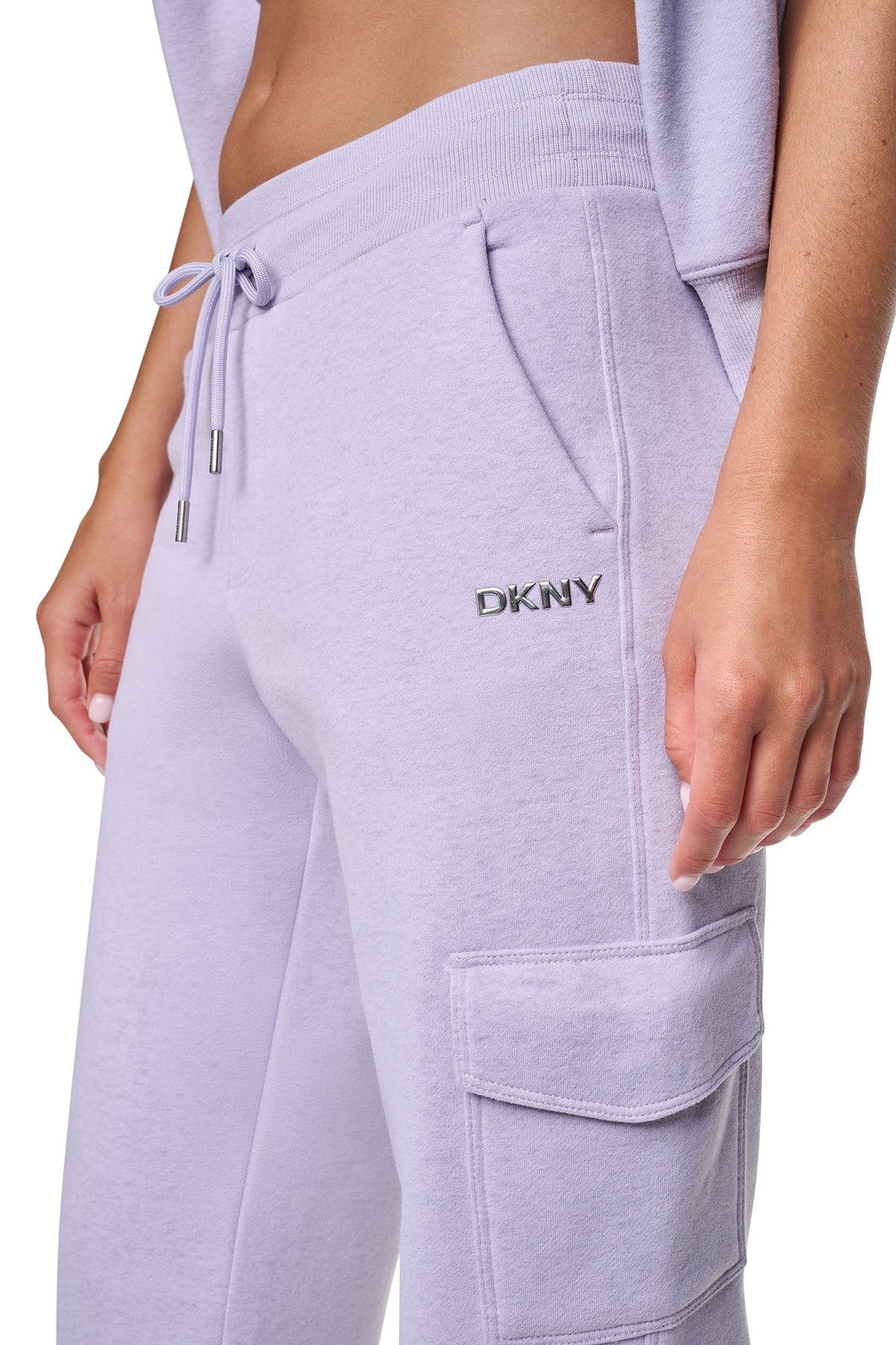 METALLIC BUBBLE LOGO MID-RISE CARGO PANT