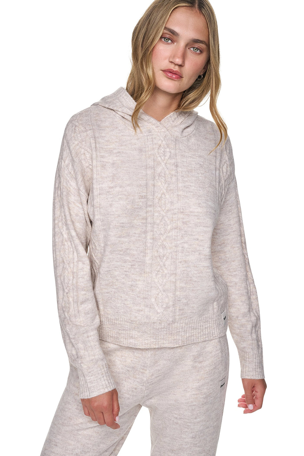 COZY CABLE SWEATER HOODIE