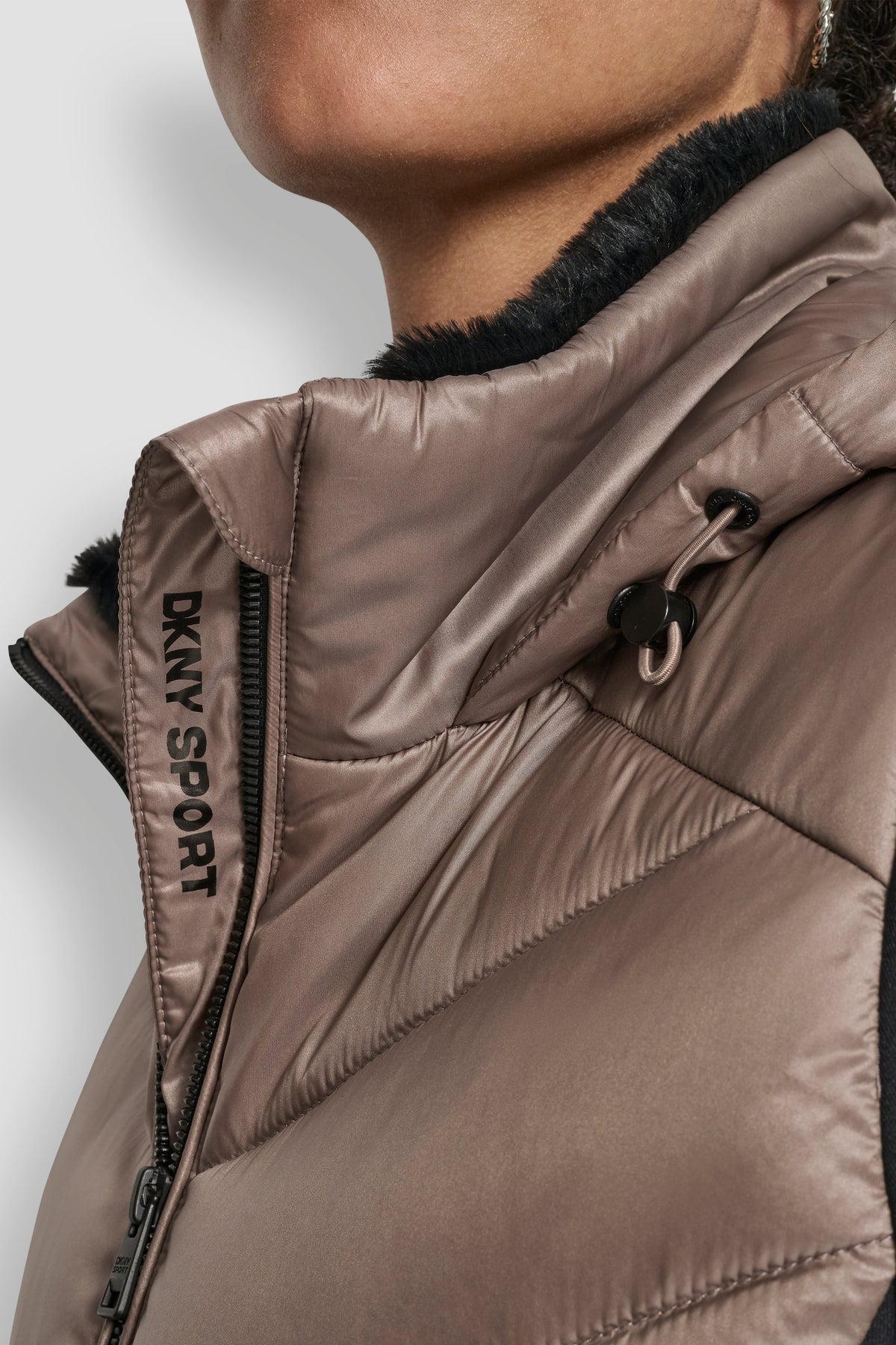 CHEVRON QUILTED SCUBA MIX JACKET