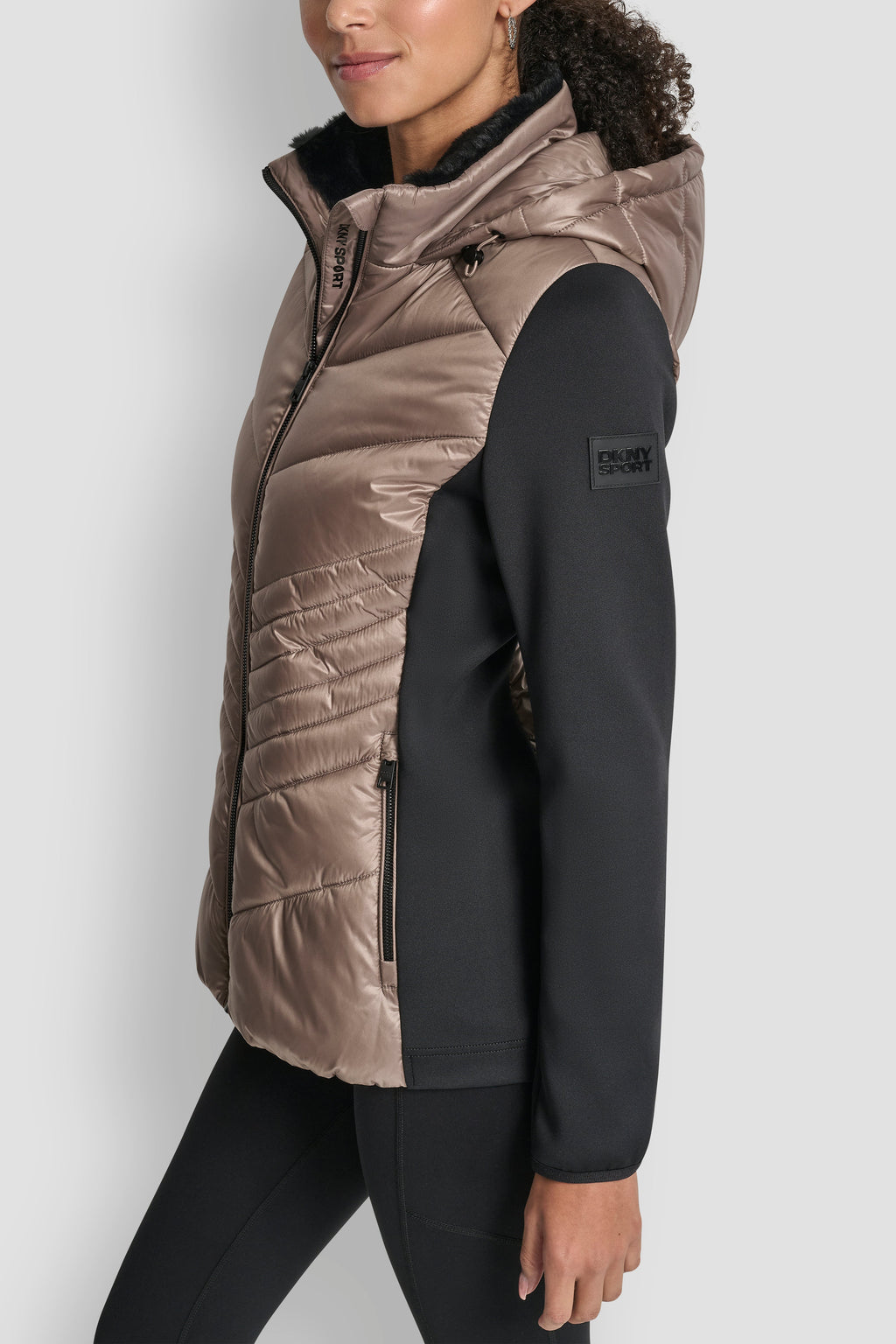 CHEVRON QUILTED SCUBA MIX JACKET
