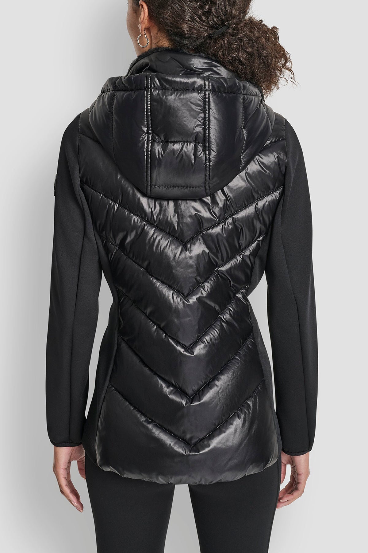 CHEVRON QUILTED SCUBA MIX JACKET