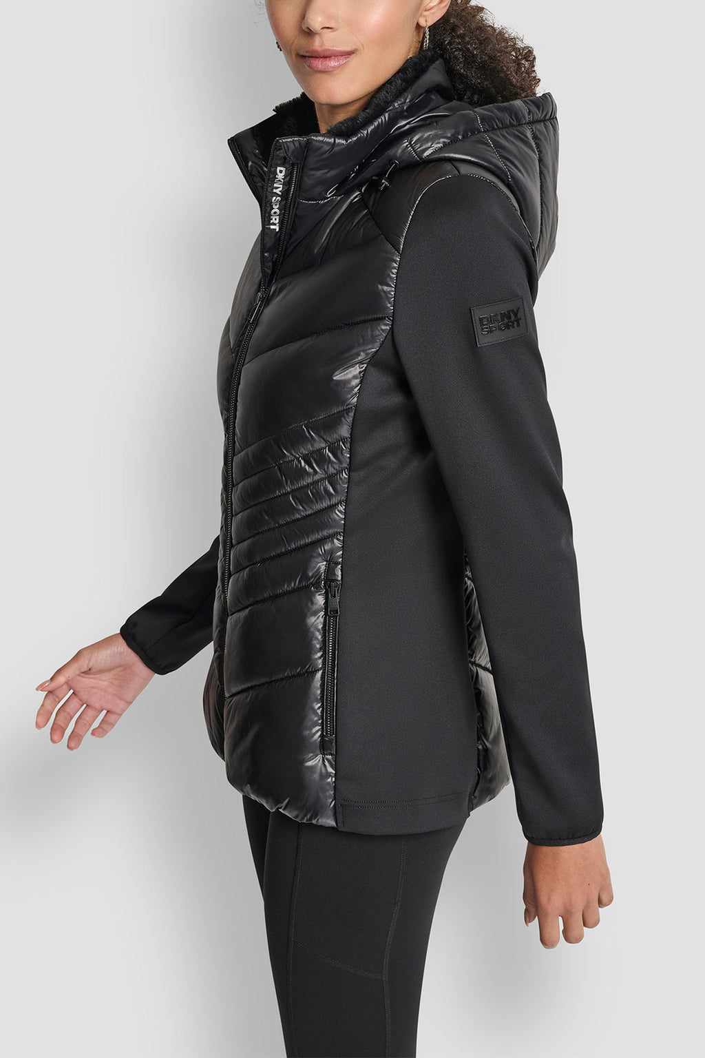 CHEVRON QUILTED SCUBA MIX JACKET