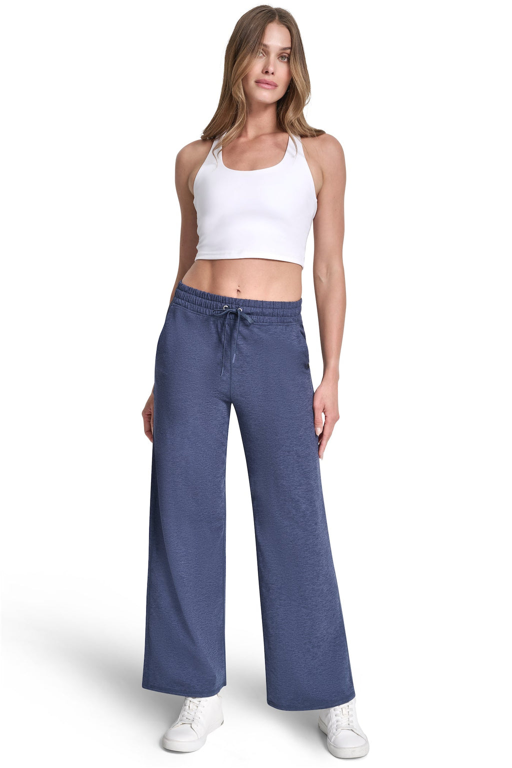 MID-RISE SPACEDYE WIDE-LEG PANT