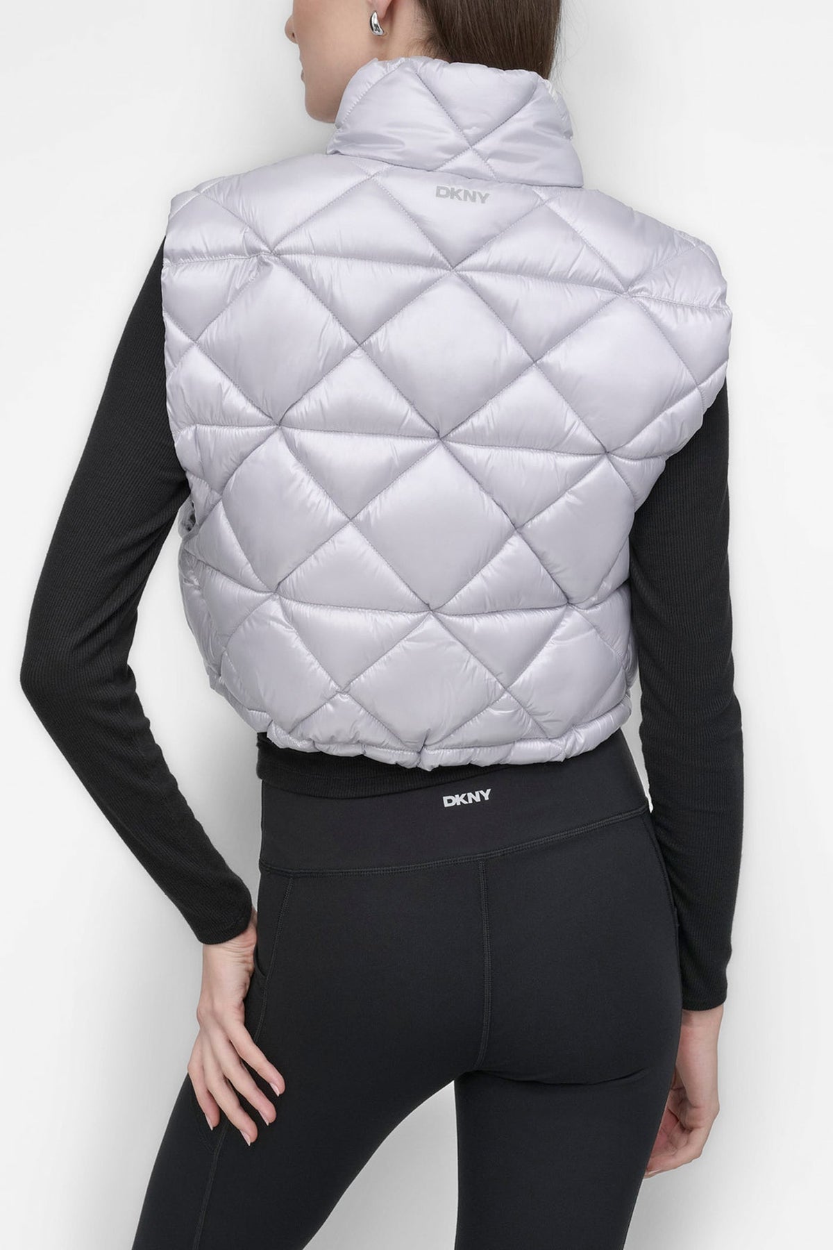 NOVELTY CROPPED DIAMOND QUILT VEST