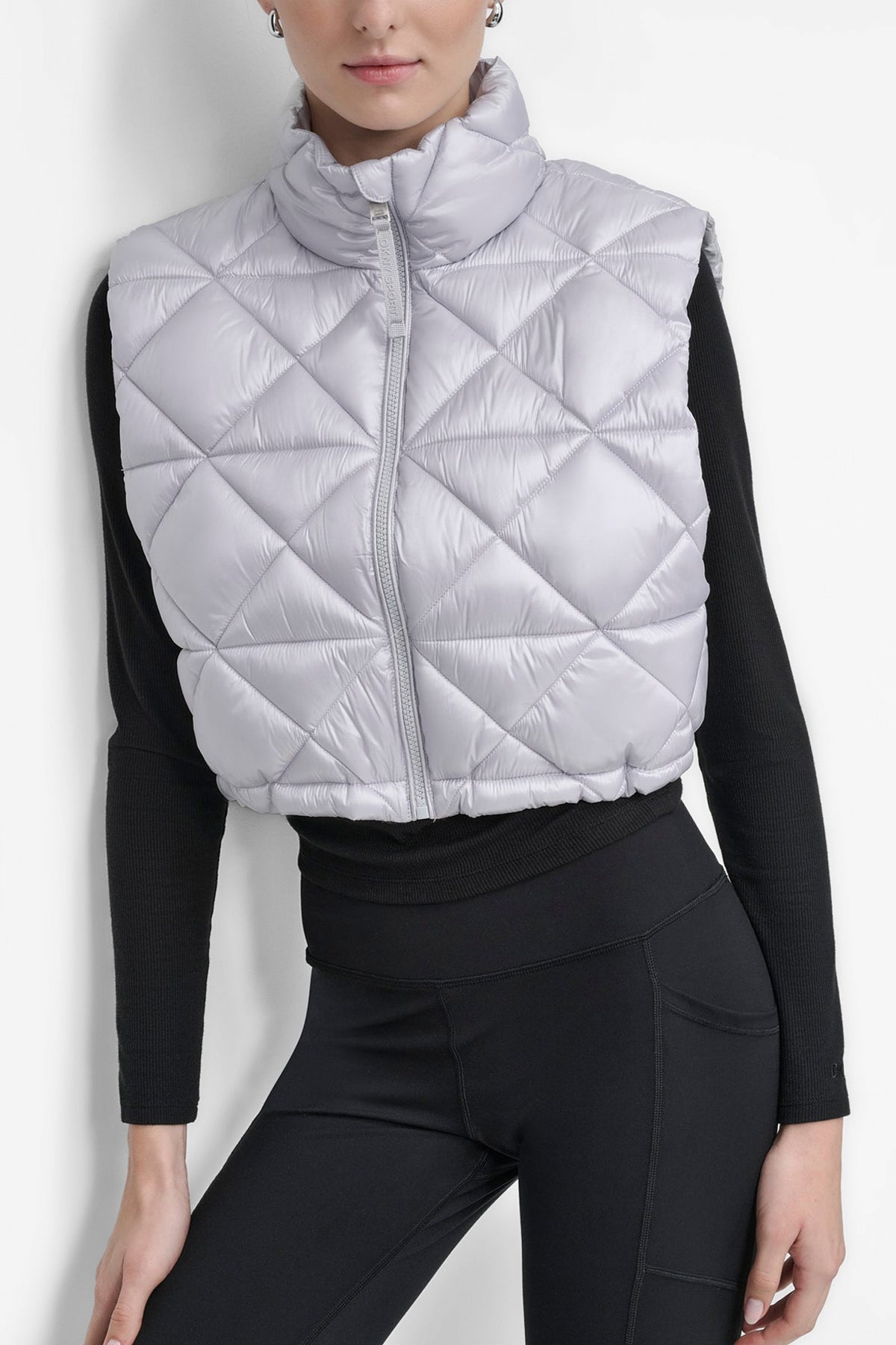 NOVELTY CROPPED DIAMOND QUILT VEST