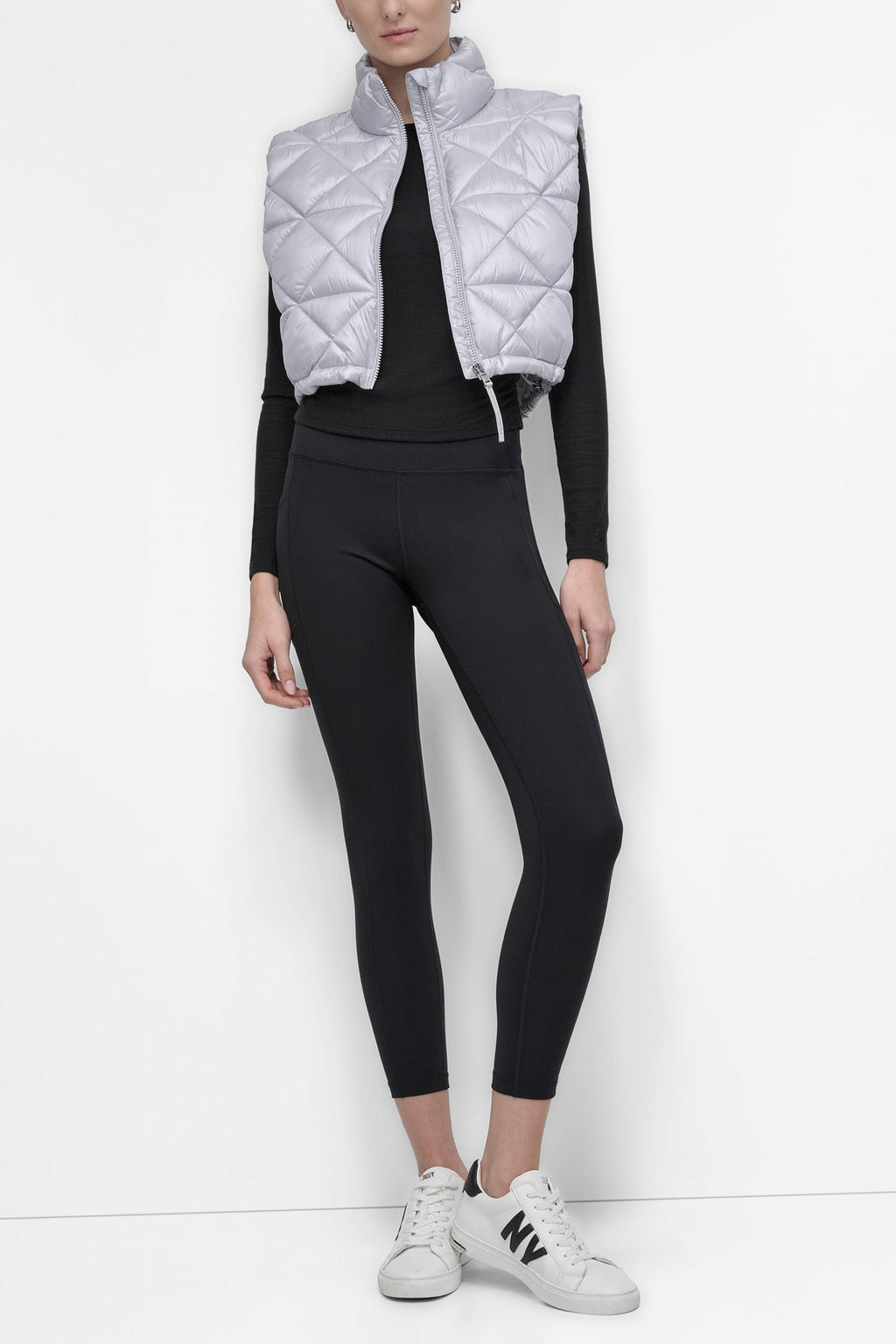 NOVELTY CROPPED DIAMOND QUILT VEST