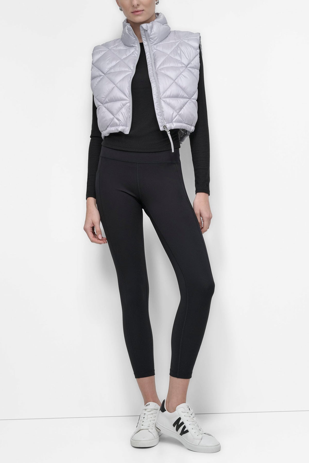 NOVELTY CROPPED DIAMOND QUILT VEST
