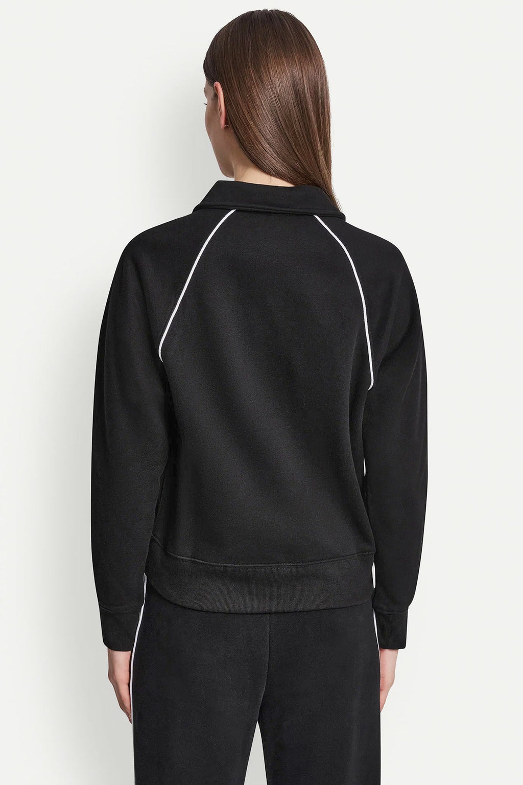 PIPED LOGO POLO SWEATSHIRT