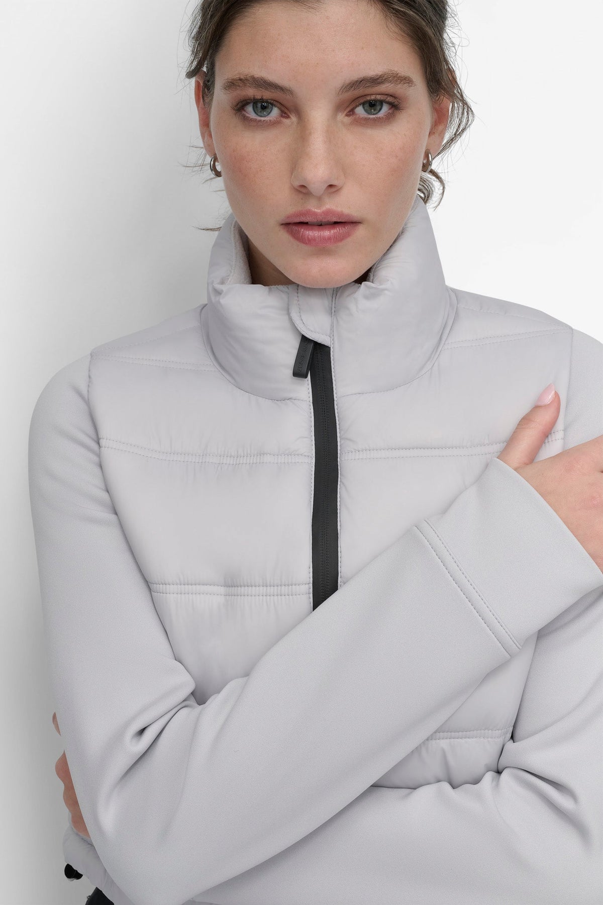 CROPPED SCUBA MIX PUFFER JACKET