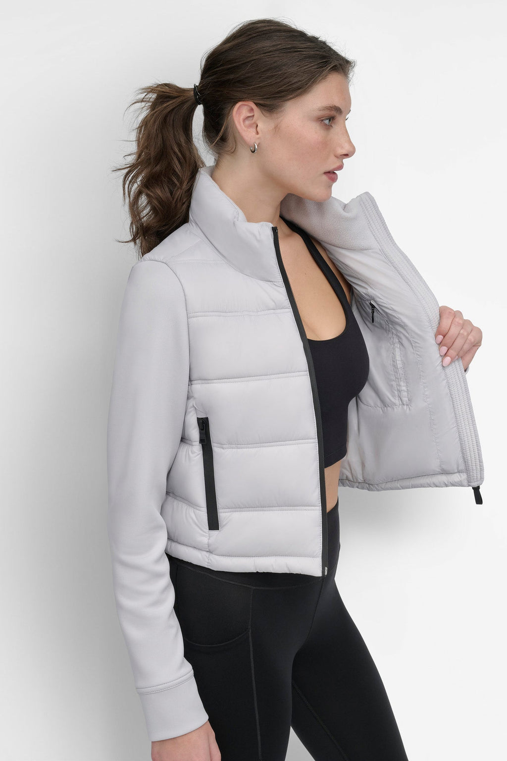 CROPPED SCUBA MIX PUFFER JACKET