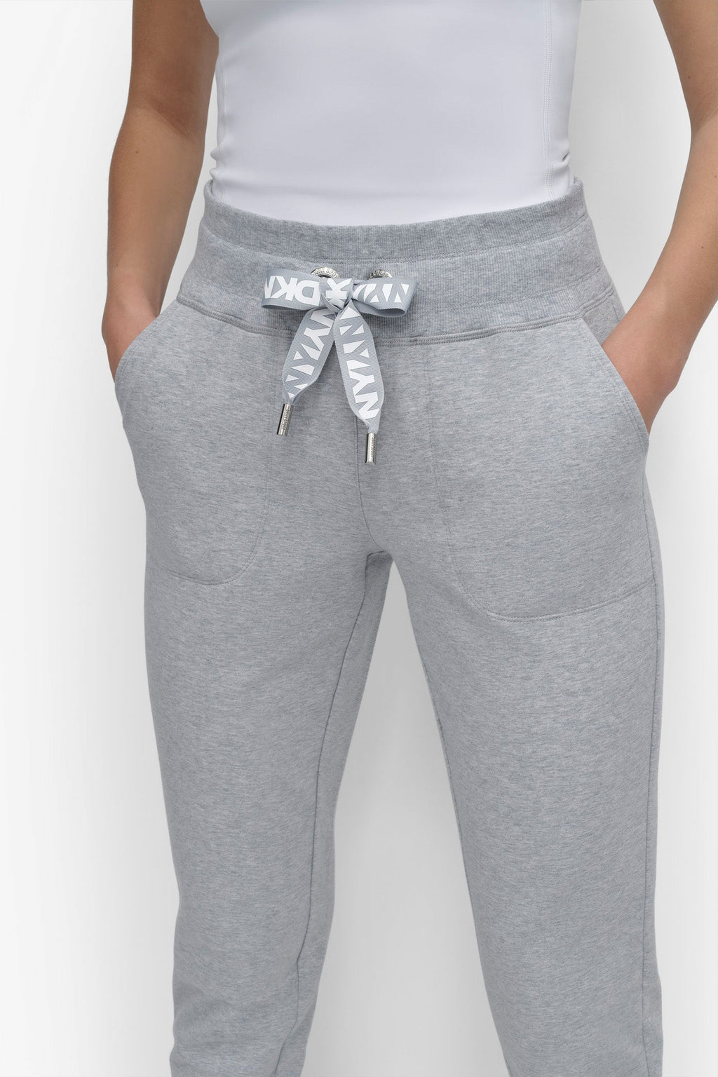 TWO-TONE HIGH-RISE LOGO DRAWSTRING SKINNY JOGGER