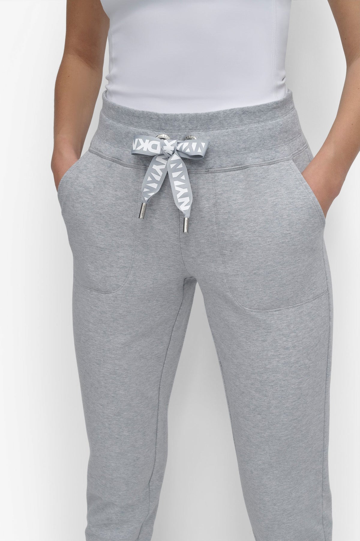 TWO-TONE HIGH-RISE LOGO DRAWSTRING SKINNY JOGGER