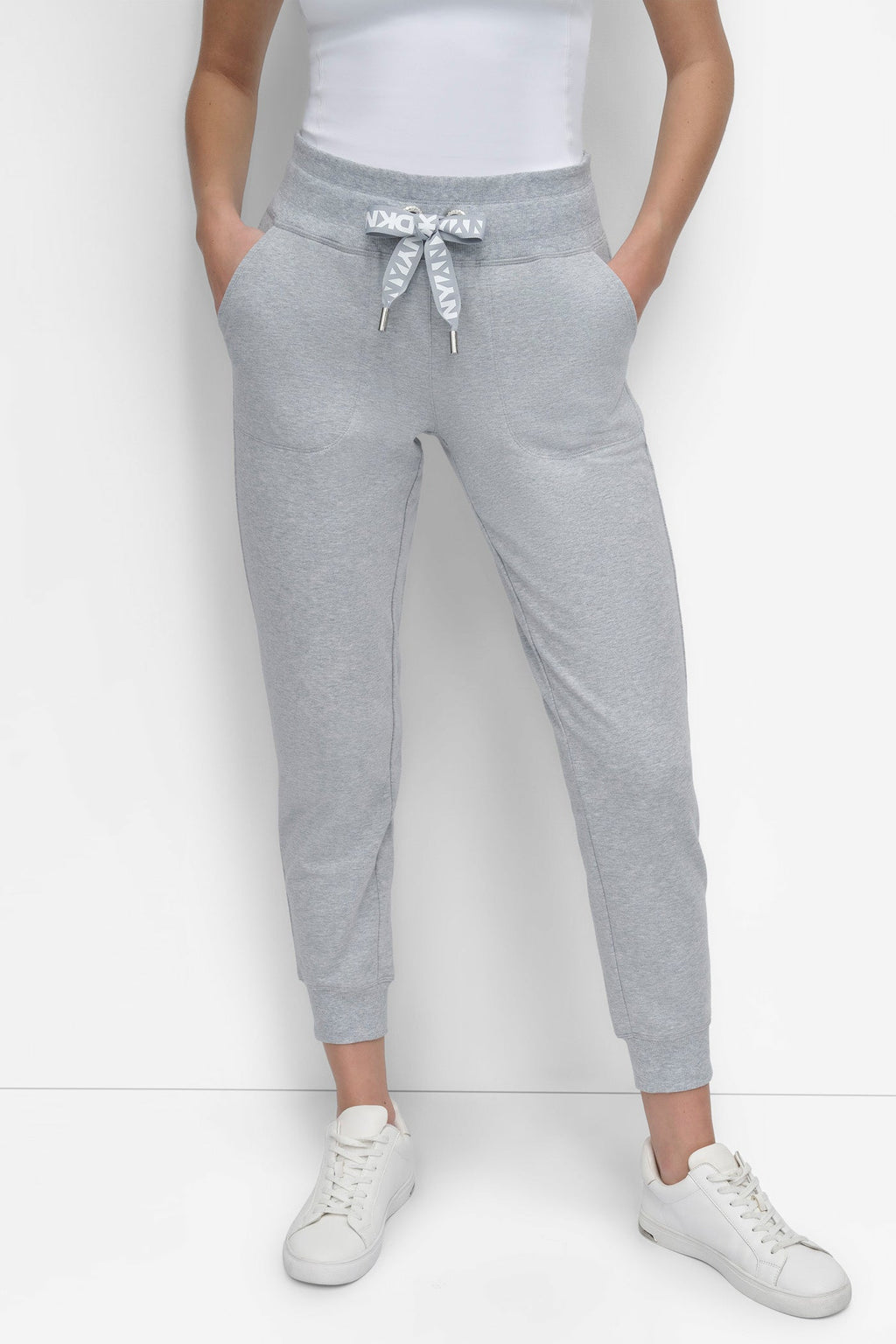 TWO-TONE HIGH-RISE LOGO DRAWSTRING SKINNY JOGGER