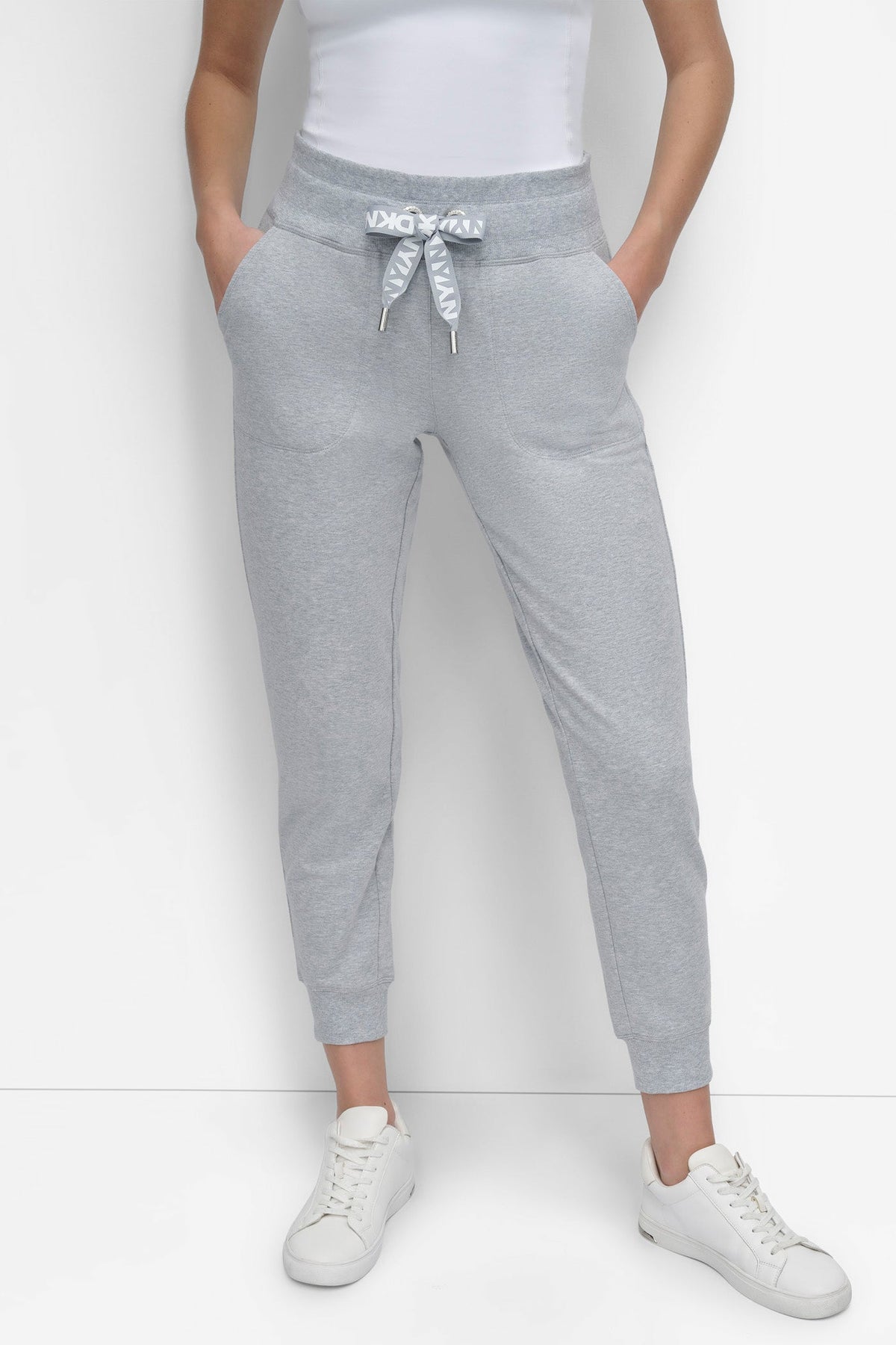 TWO-TONE HIGH-RISE LOGO DRAWSTRING SKINNY JOGGER