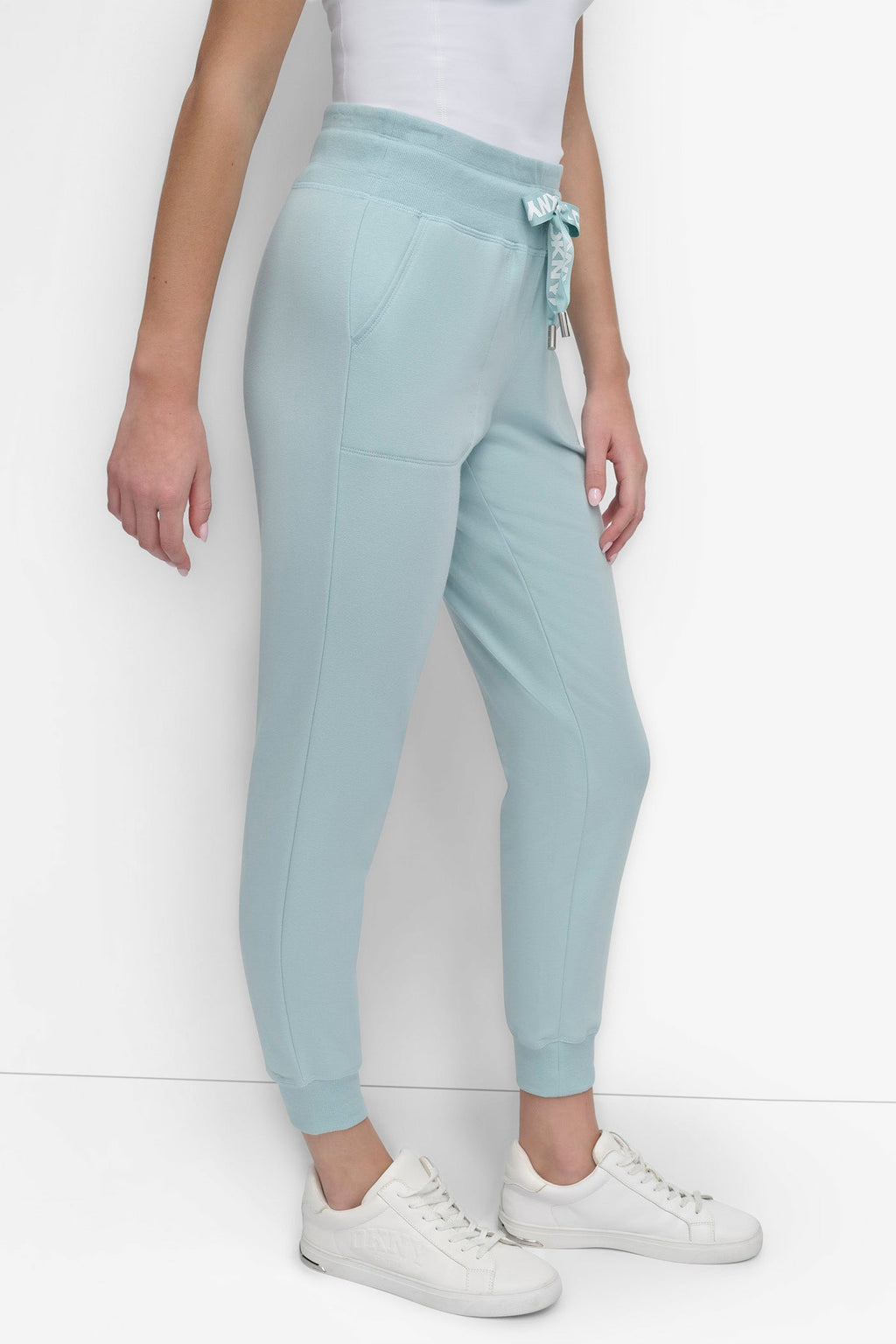 TWO-TONE HIGH-RISE LOGO DRAWSTRING SKINNY JOGGER