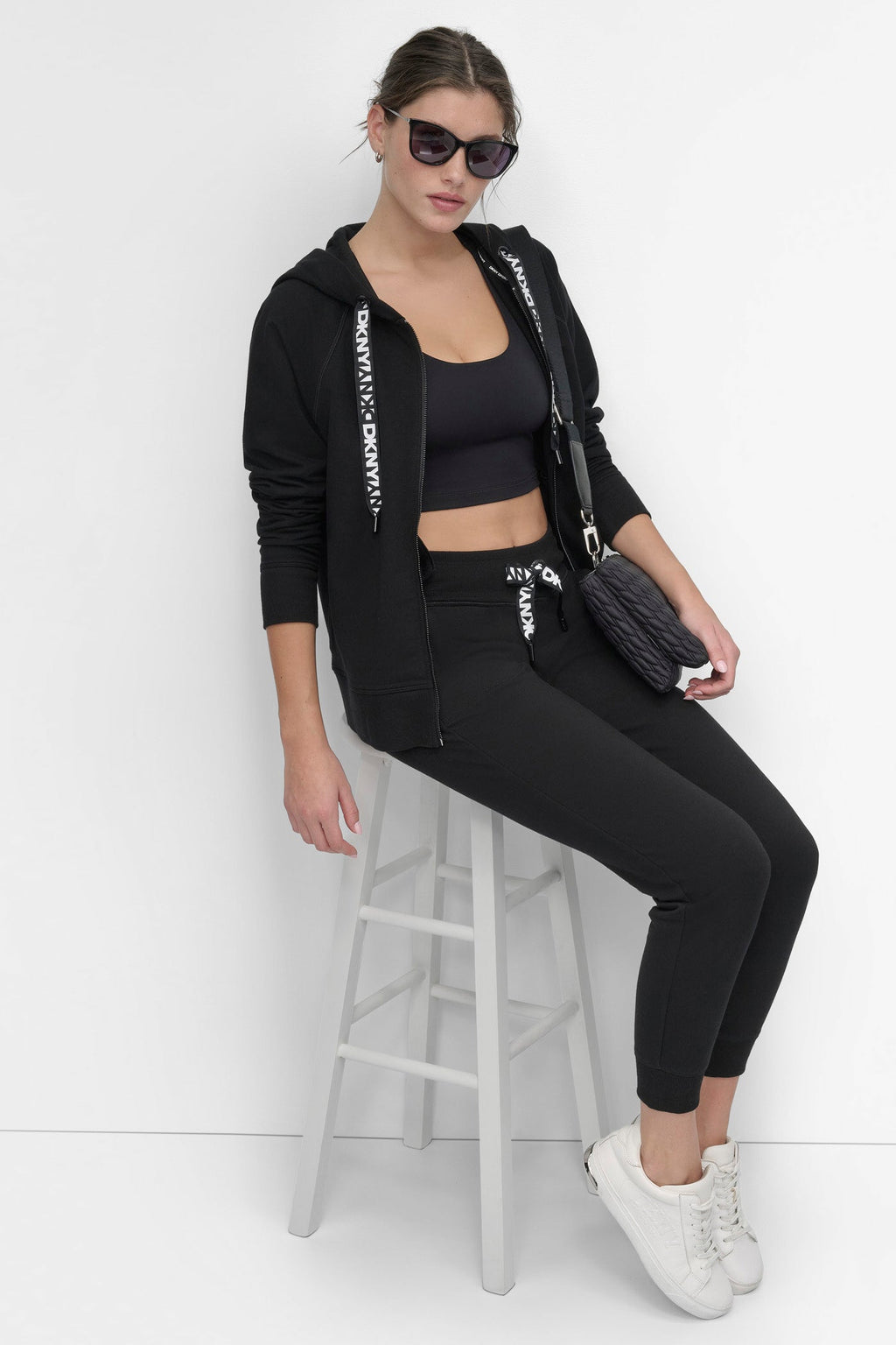 TWO-TONE HIGH-RISE LOGO DRAWSTRING SKINNY JOGGER
