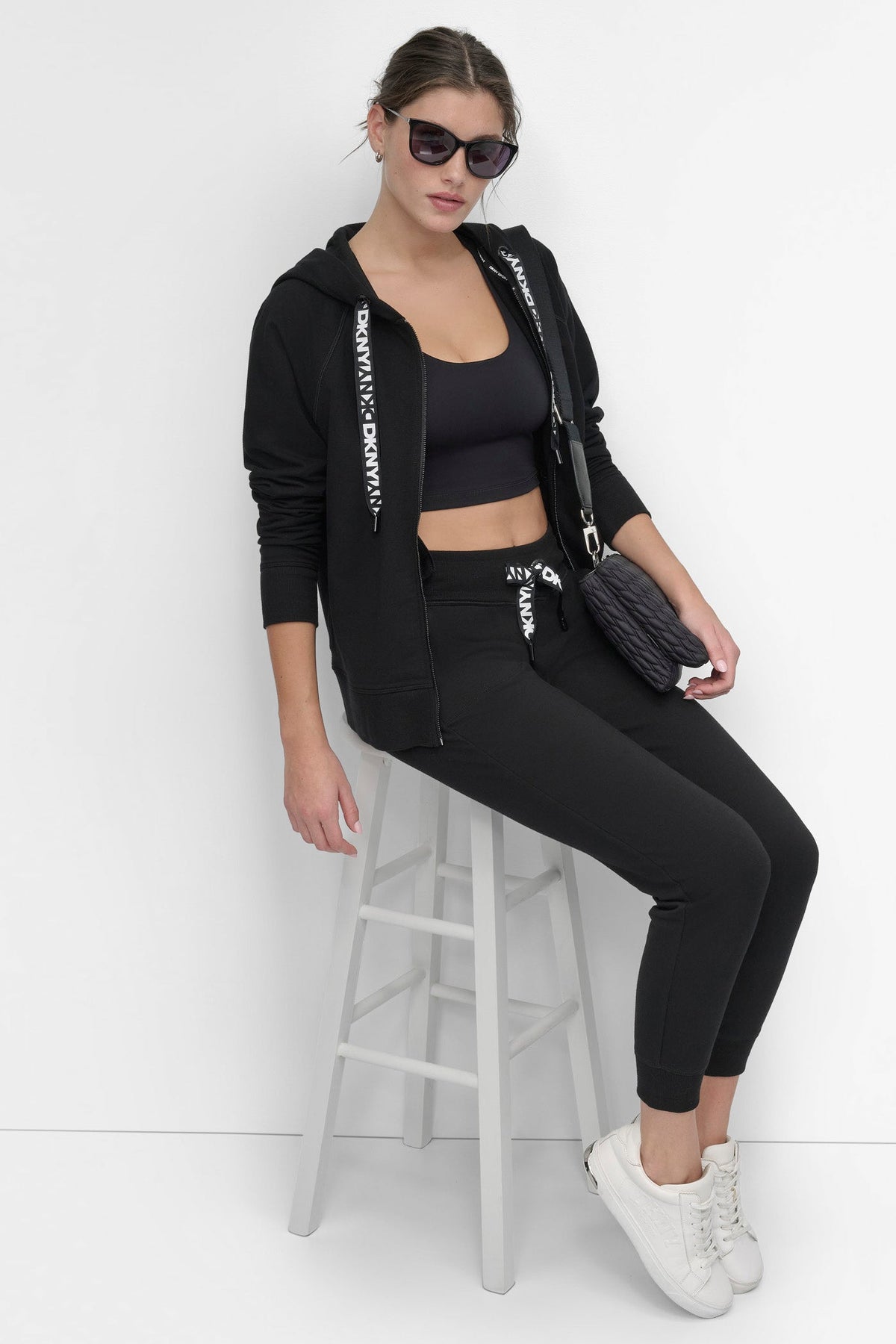 TWO-TONE HIGH-RISE LOGO DRAWSTRING SKINNY JOGGER