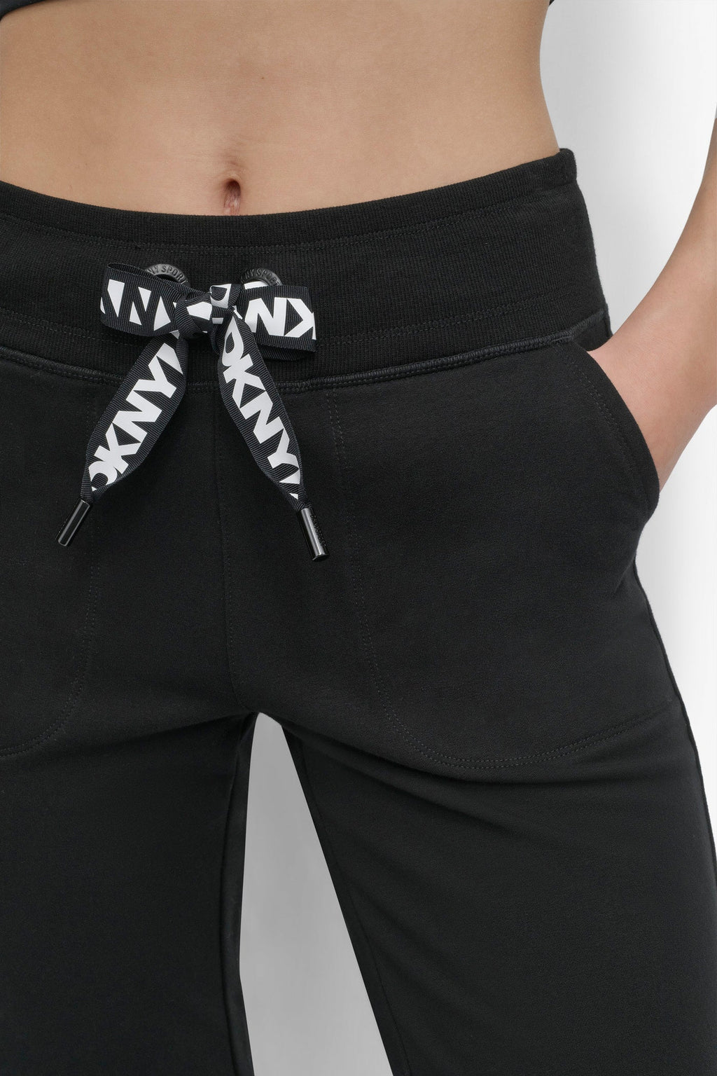 TWO-TONE HIGH-RISE LOGO DRAWSTRING SKINNY JOGGER