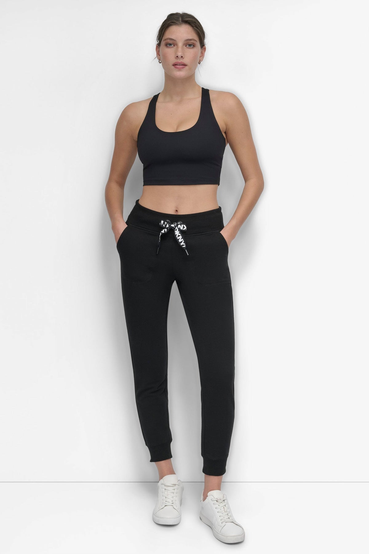 TWO-TONE HIGH-RISE LOGO DRAWSTRING SKINNY JOGGER