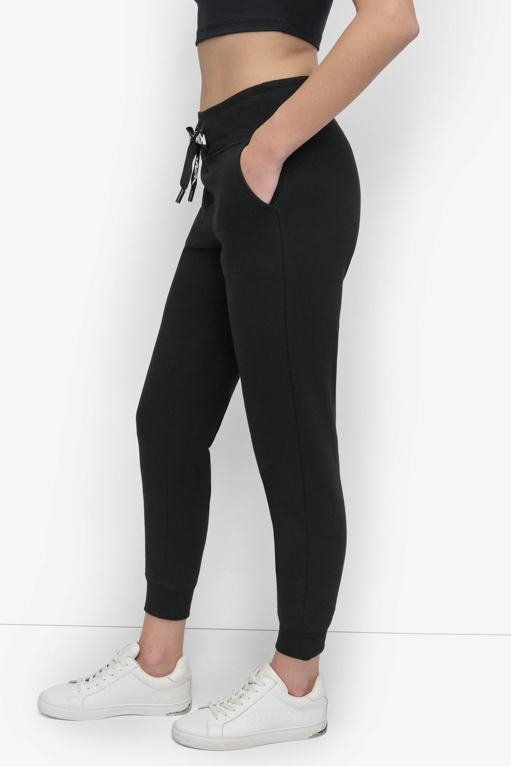 TWO-TONE HIGH-RISE LOGO DRAWSTRING SKINNY JOGGER