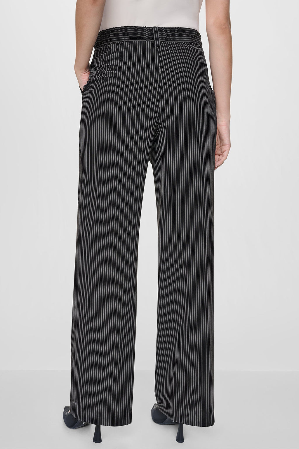 PINSTRIPE WIDE-LEG COMMUTER PANT