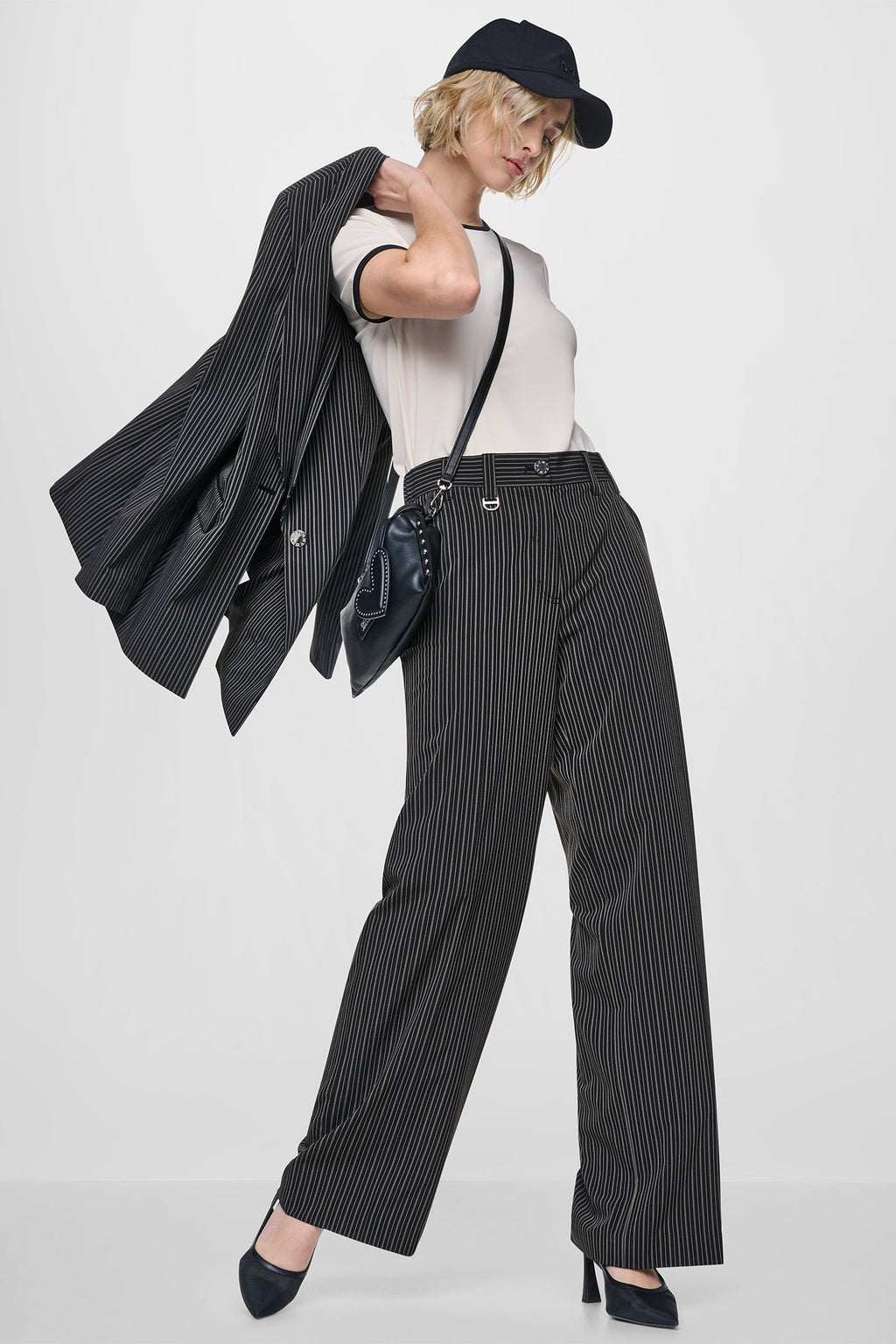 PINSTRIPE WIDE-LEG COMMUTER PANT