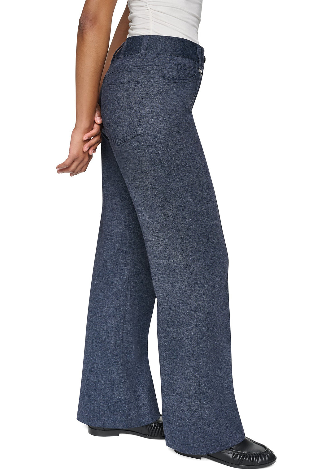 WIDE-LEG FAUX DENIM PANT