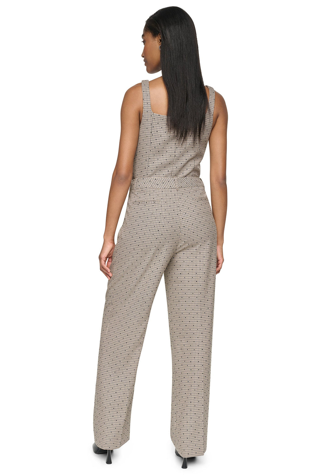 HOUNDSTOOTH CHECKERED HIGH-RISE PANT