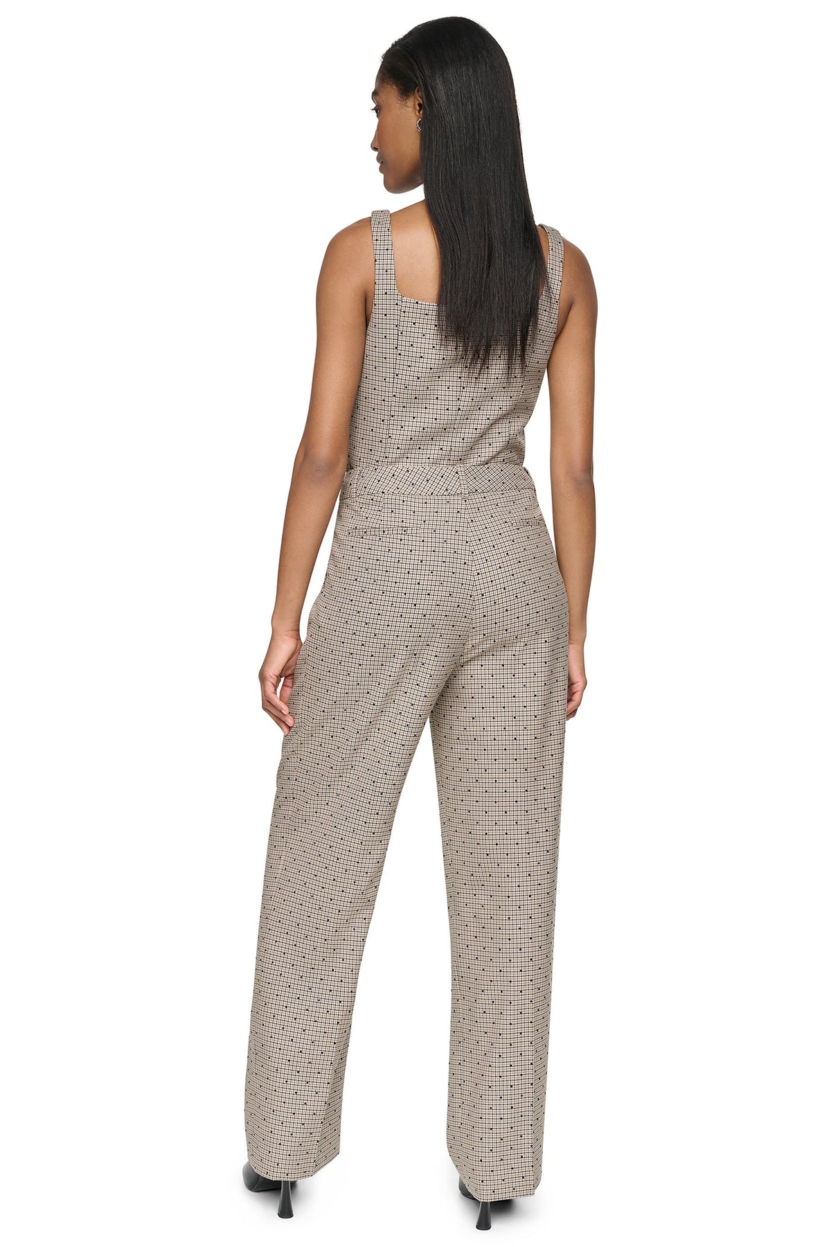 HOUNDSTOOTH CHECKERED HIGH-RISE PANT
