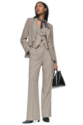 HOUNDSTOOTH CHECKERED HIGH-RISE PANT