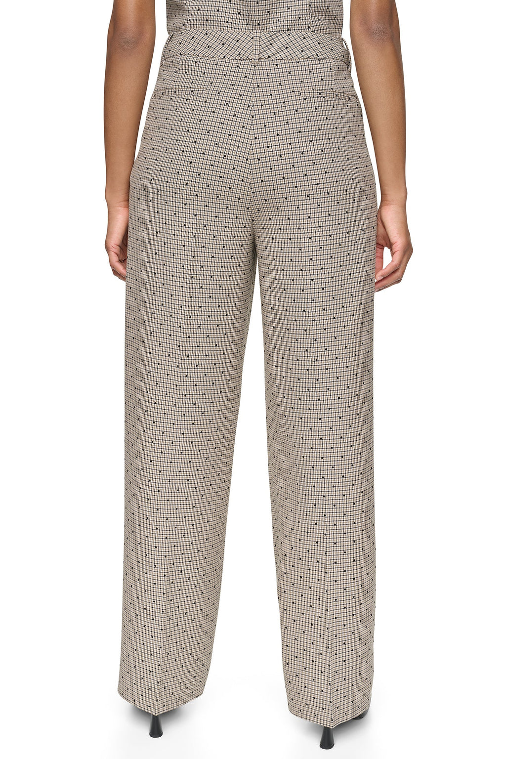 HOUNDSTOOTH CHECKERED HIGH-RISE PANT