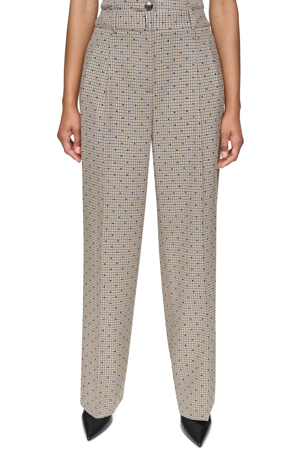 HOUNDSTOOTH CHECKERED HIGH-RISE PANT