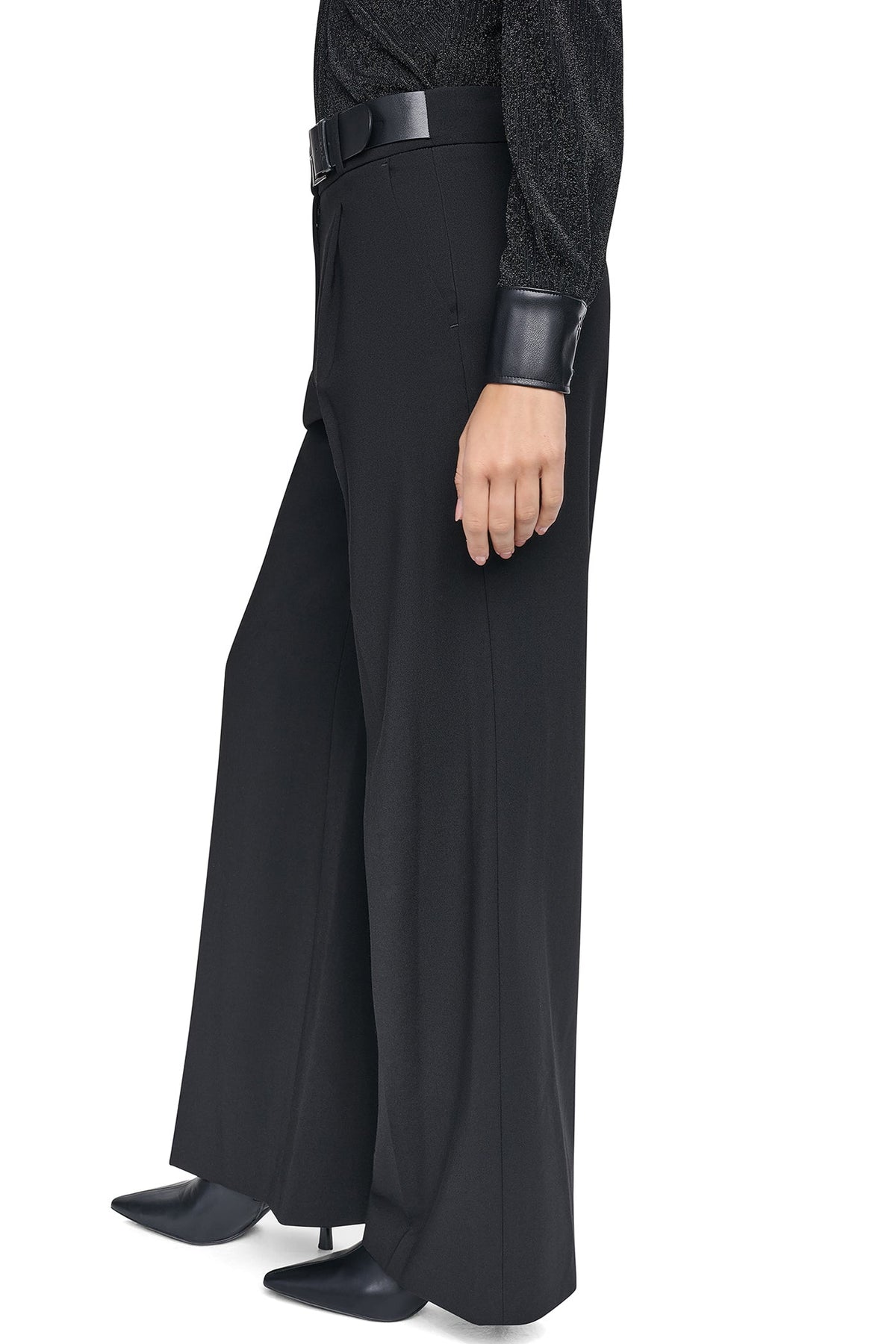 BELTED WIDE LEG TROUSER