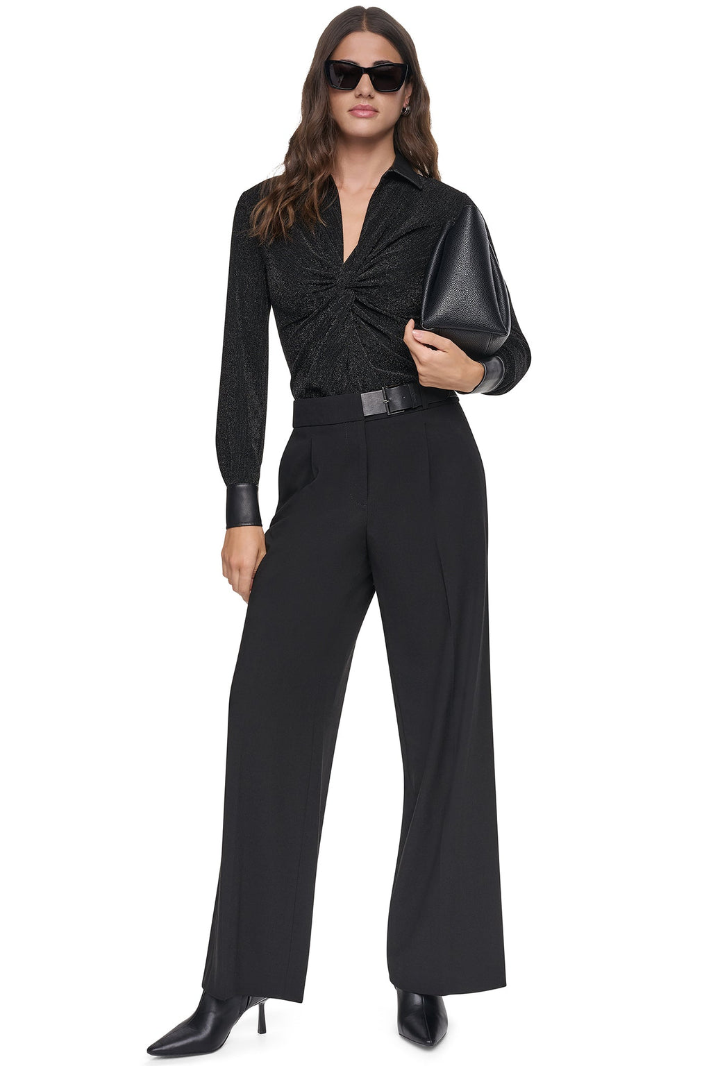 BELTED WIDE LEG TROUSER